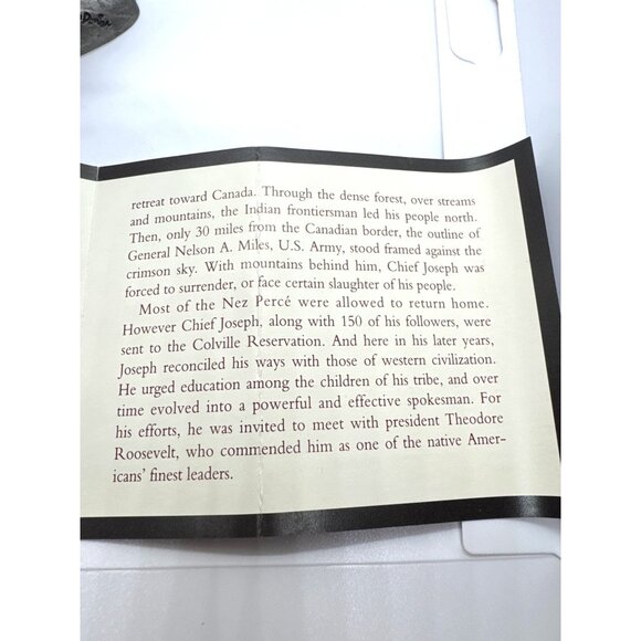 Franklin Mint Chief Joseph Pewter Sculpture by Jim Ponter 1982 Box Booklet Vinta - Picture 12 of 16